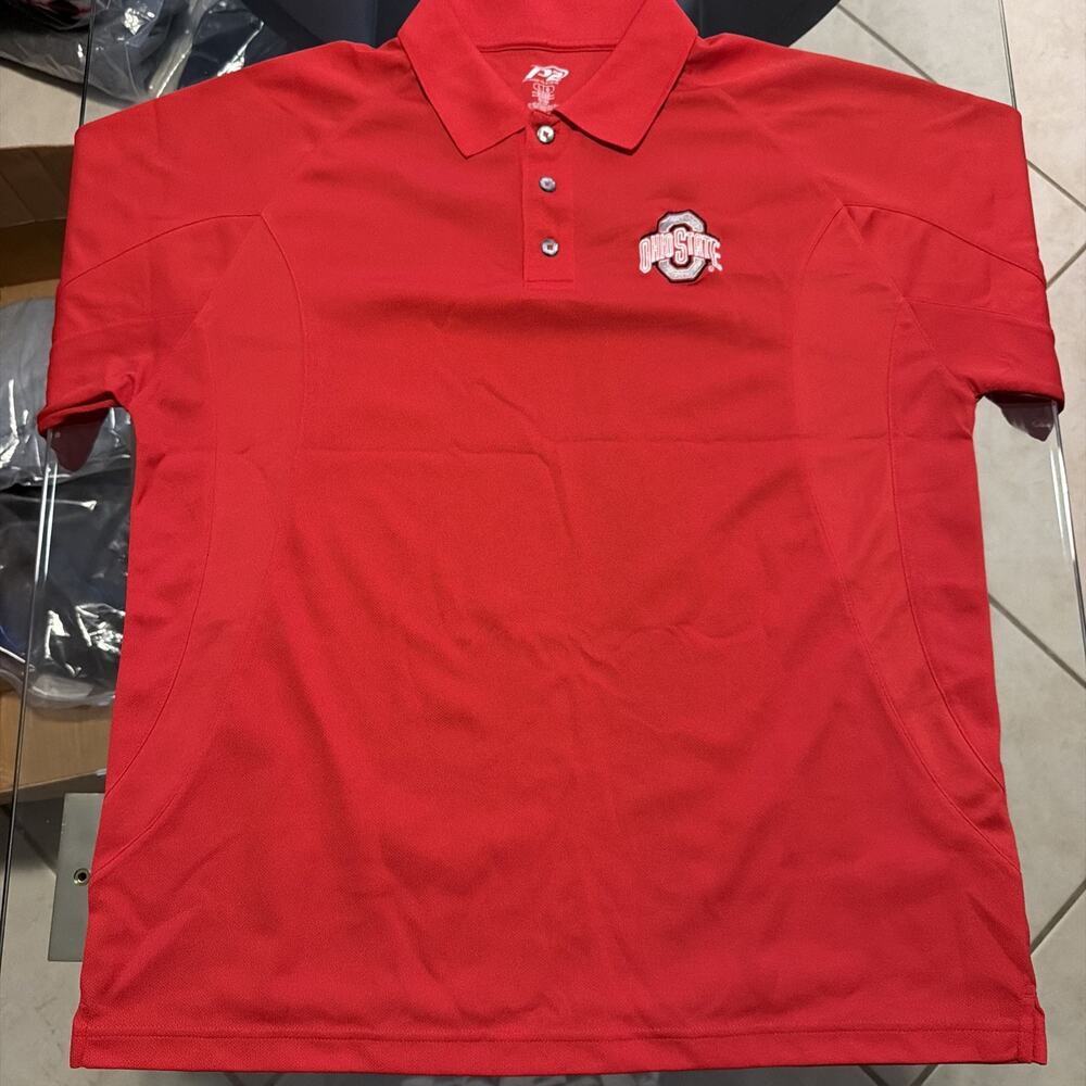 Ohio State Polo Collared Red Size Large Men’s Dri Fit